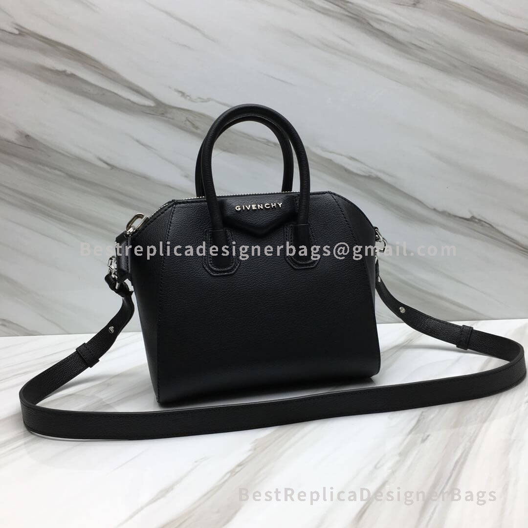 Givenchy Mini Antigona Bag Black In Grained Goatskin SHW 2-29909